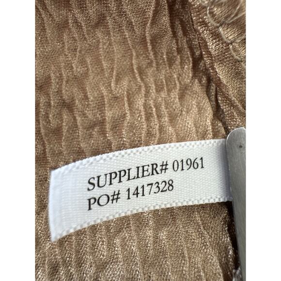 Chaps Evening Gown Metallic Champagne Gold Crinkle Size 10 Textured - Picture 8 of 11